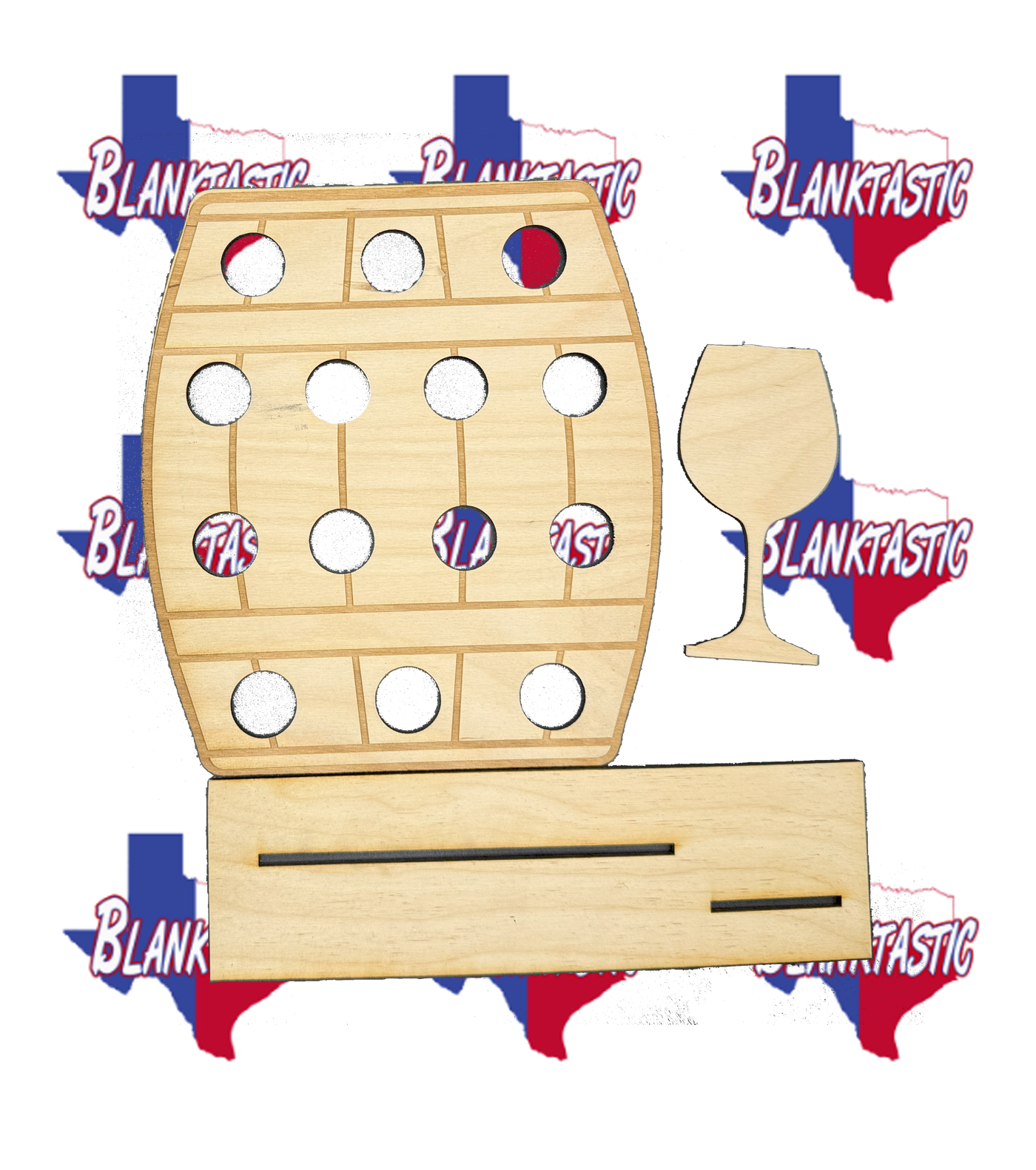 Barrel & Glass Wine Stopper Display Sublimation Blank