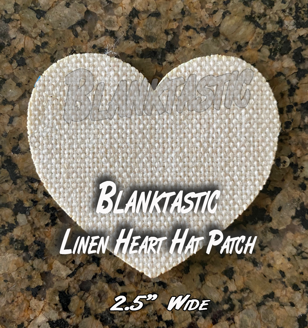 Set of 5 -SubLinen 2.5" Heart For Hat Patches and More