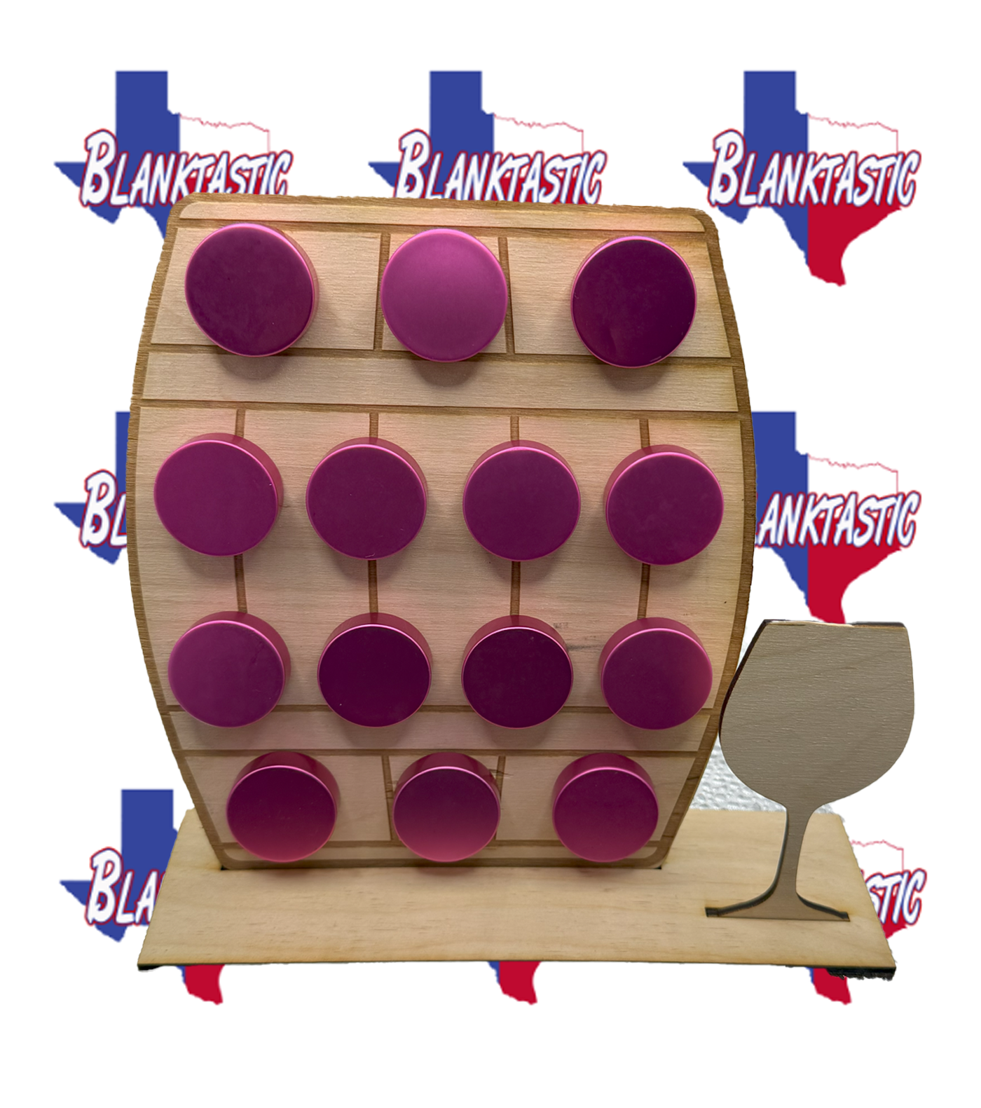 Barrel & Glass Wine Stopper Display Sublimation Blank
