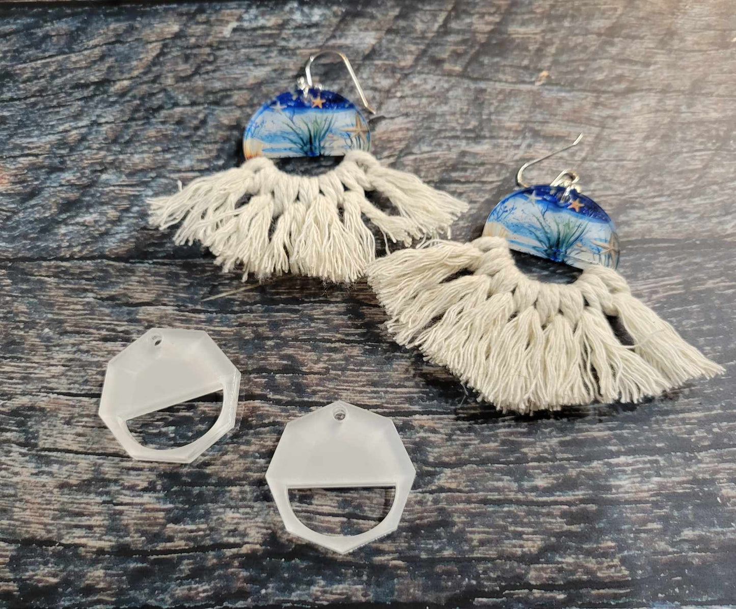 Macramé Earrings Sublimation Coated Acrylic  - As Seen on the Sassy Subber