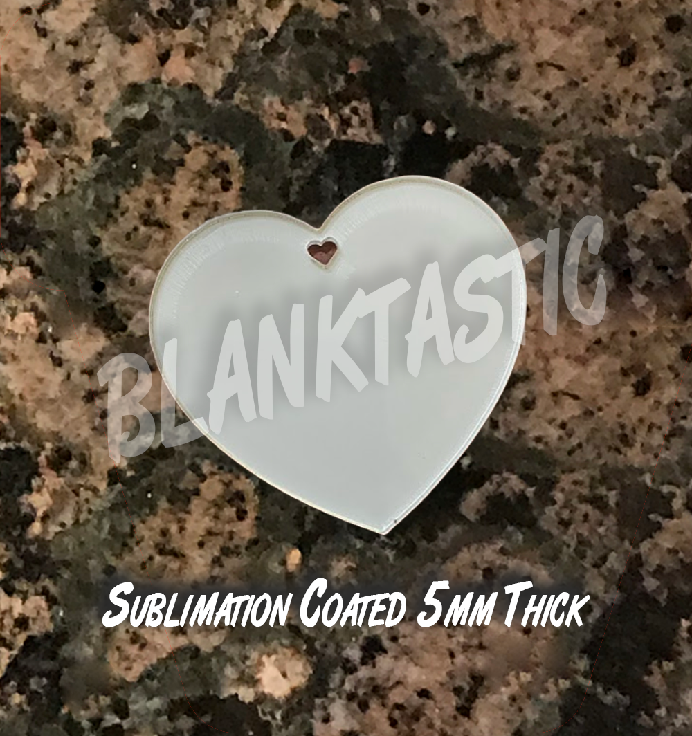 Sublimation Coated Acrylic Heart Ornament