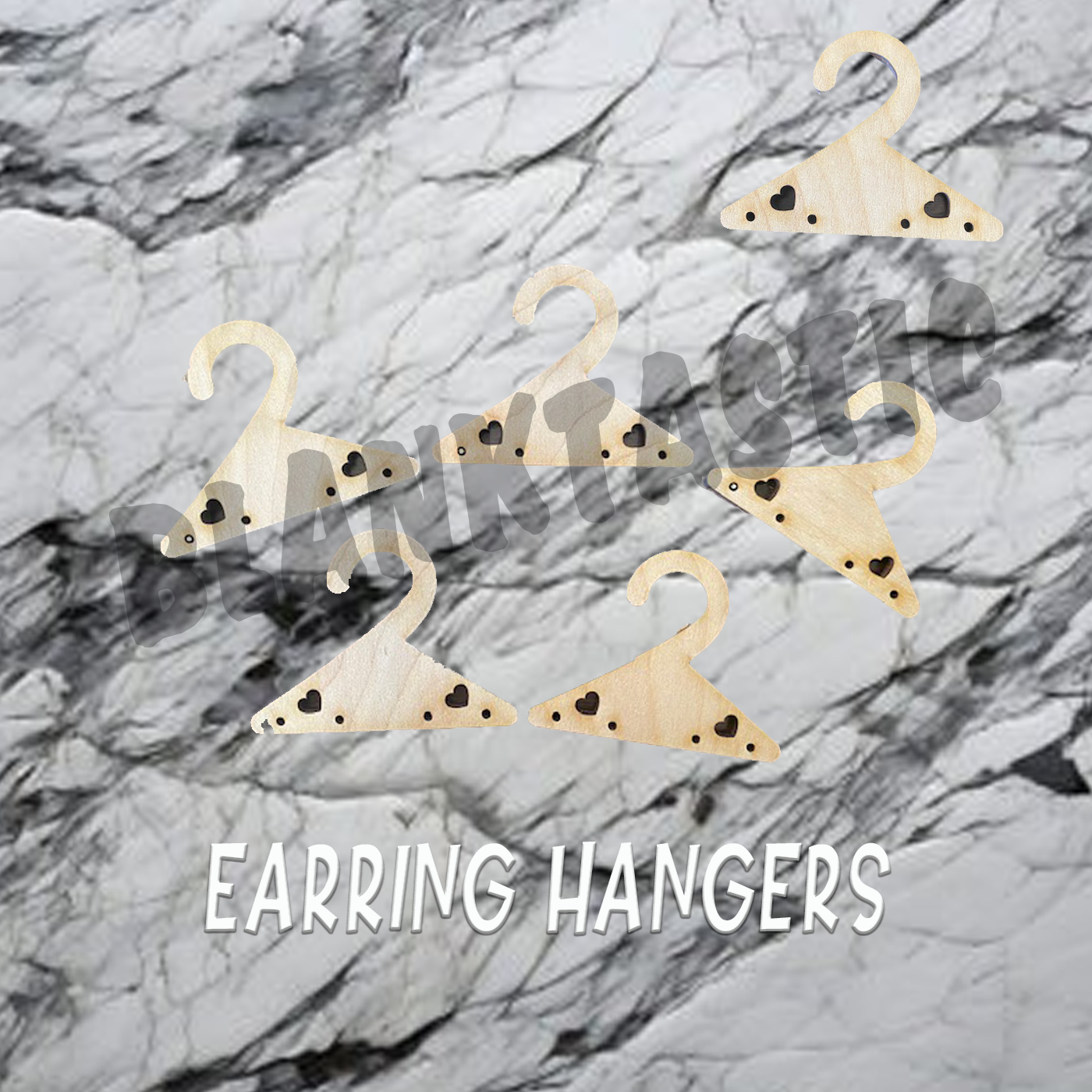Earring Display with 10 Wood Earring Hangers