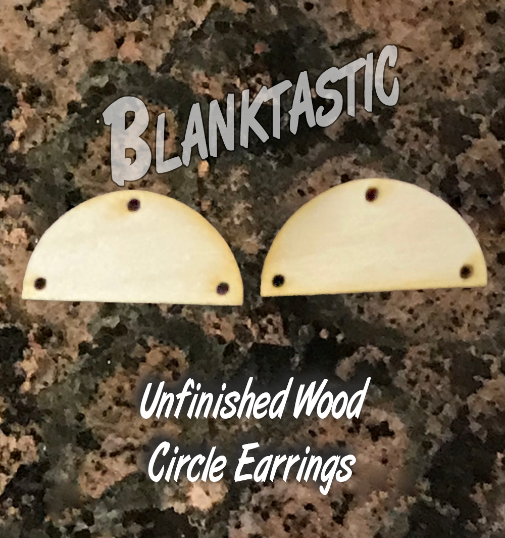 1/8" Wood Earrings - Half Circle Earrings
