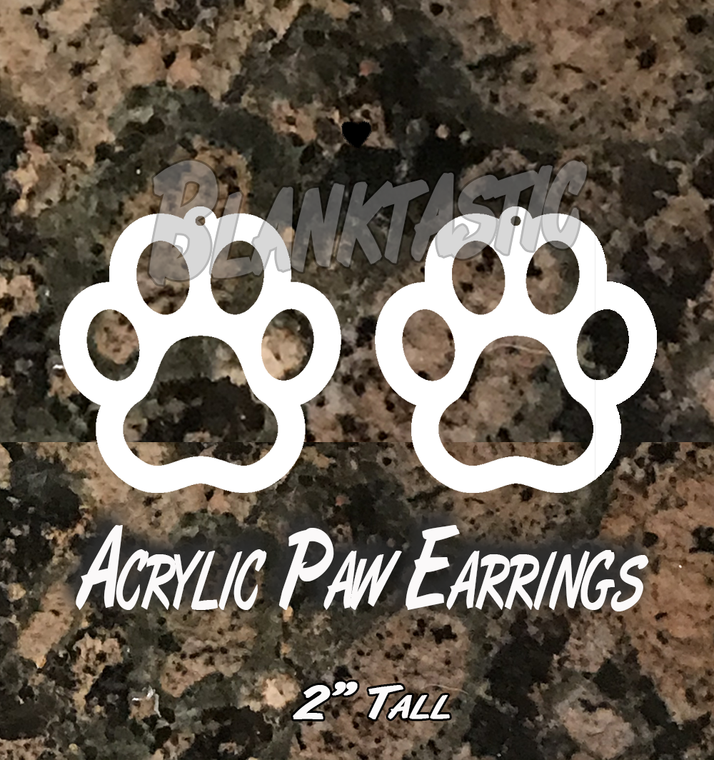 Acrylic Paw Earrings - Set of 5 Pairs