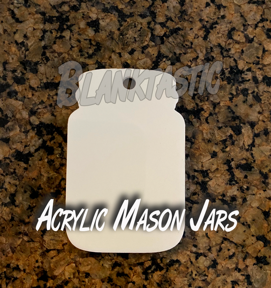 Set of 10 - Mason Jar Acrylic Tag Keychain