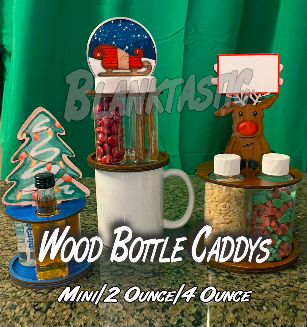 Wood Caddy Bottles